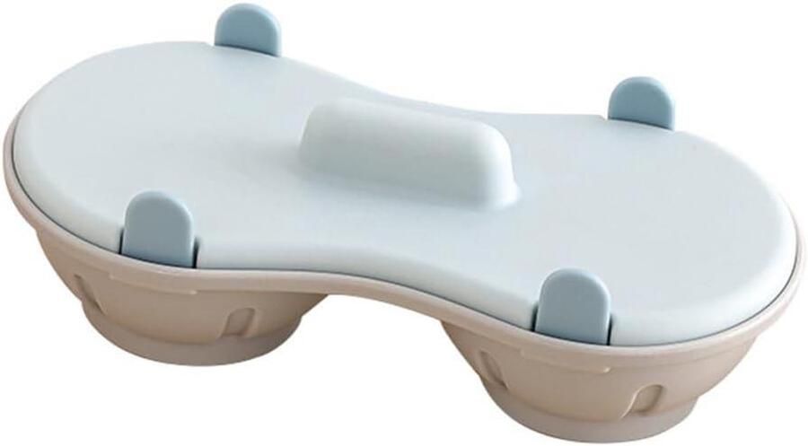 Magnetron Eierstropers Gepocheerde Ei Maker Ontbijt Koken Dubbele Cup Ontwerp 22x11.8x8 cm Blauw