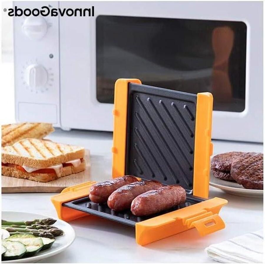 Magnetron Grill Magnetron Accessoire Gezond Koken Dubbelzijdig Grillen 19.6 x 15.8 x 6.4 cm Wit