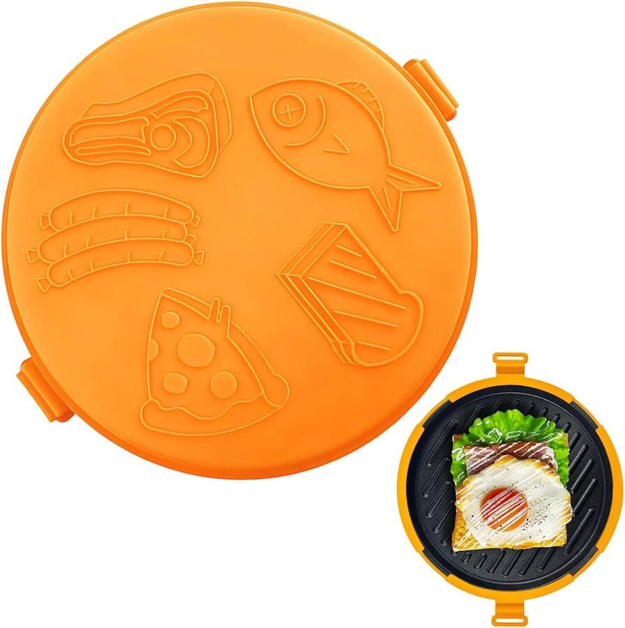 Magnetron Grill Pan Pizza Plaat Snel Koken Snelle Opwarming 25 cm Breed Oranje