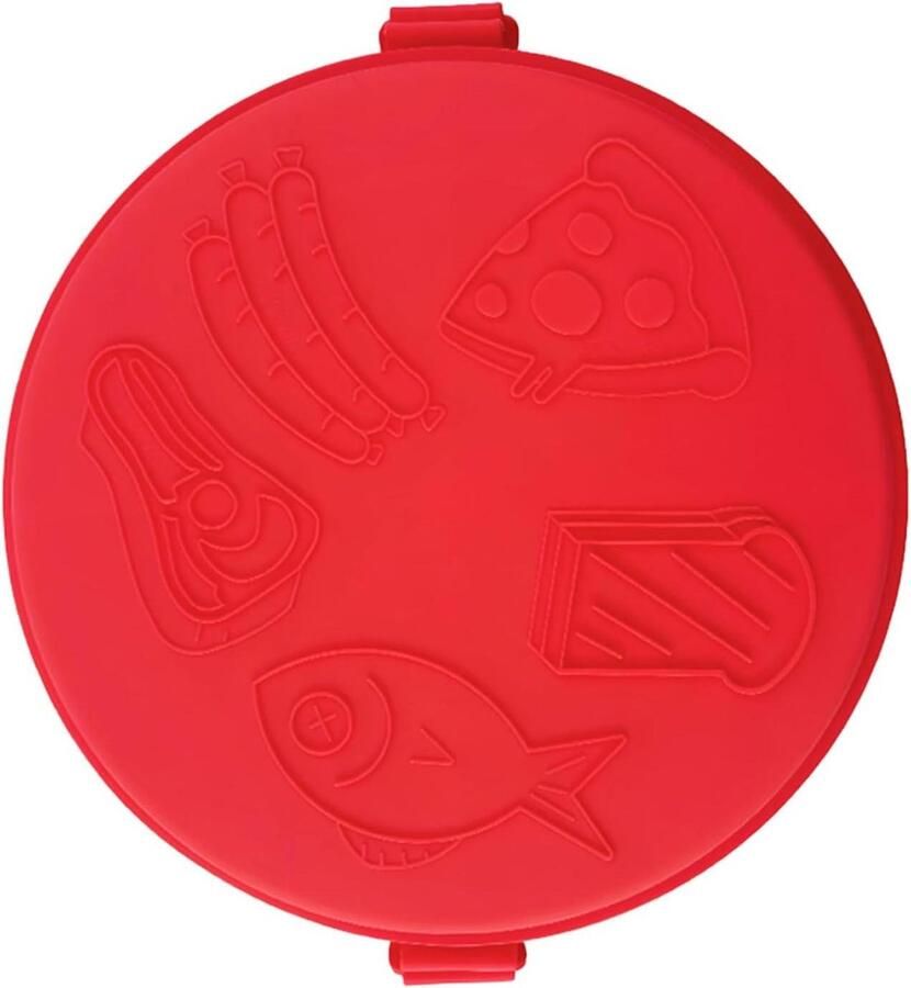 Magnetron Grill Pan Pizzabodem Magnetron Snel Maaltijden Opwarmen Gelijkmatige Verwarming 25 cm Rood