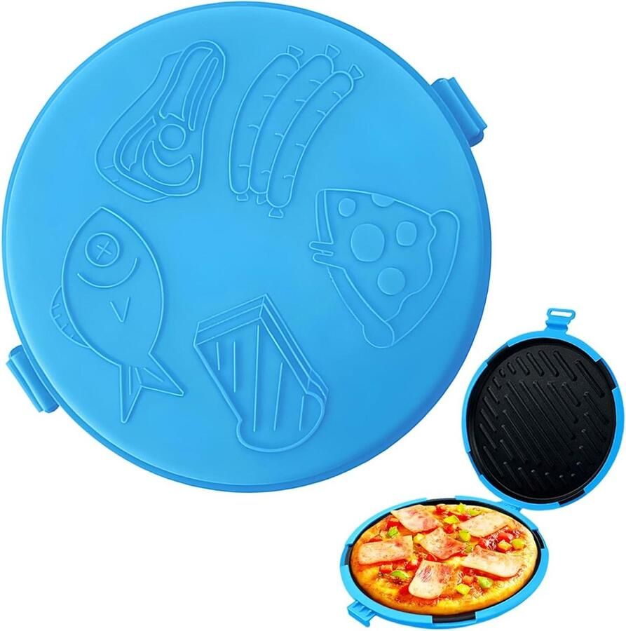 Magnetron Grillpan Pizzaplaat Kaasmaker Snelle Maaltijdbereiding Gelijkmatige Verhitting Zie Afbeelding Blauw