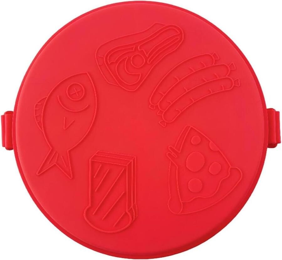 Magnetron Grillpan Pizzaplaat Sandwichmaker Snel Eten Bereiden Antiaanbaklaag Gelijkmatig Verwarmen 27 cm Rood