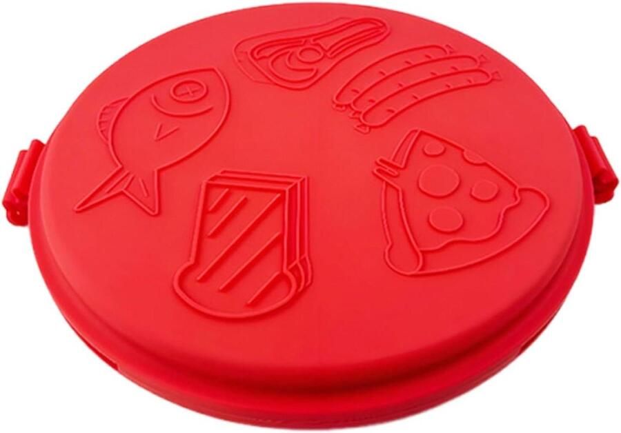 Magnetron Grillplaat Pizzaplaat Snel Maaltijden Bereiden Intelligent Vocht Preventie 25 cm Breed Rood