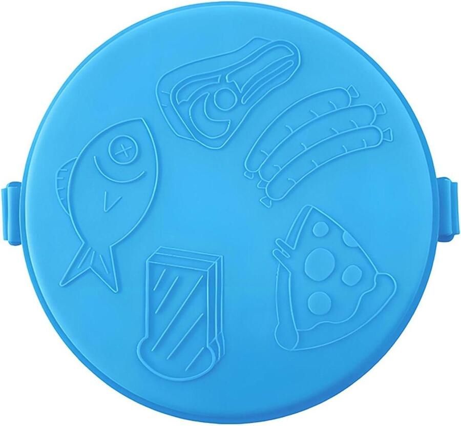 Magnetron Grillplaat Pizzaplaat Snel Eten Opwarmen Anti-aanbaklaag 27 cm breed Blauw