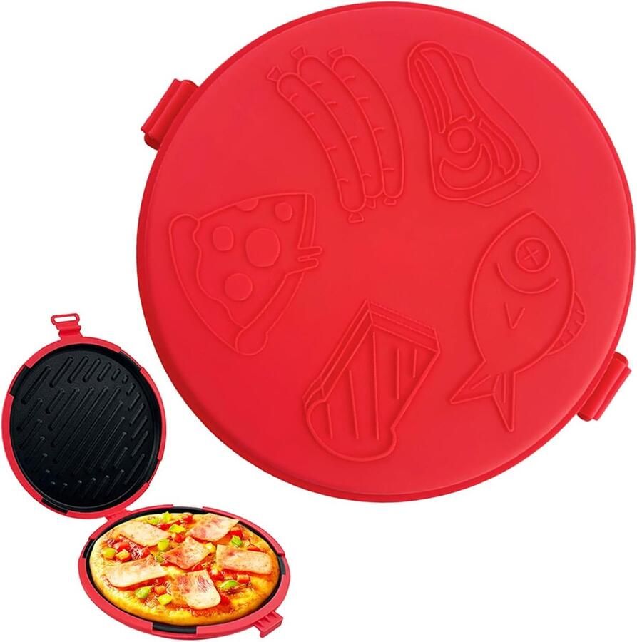 Magnetron Grillplaat Pizzaschaal Sandwichpan Snelle Maaltijden Bereiden Snel Verwarmend Niet Gespecificeerd Rood