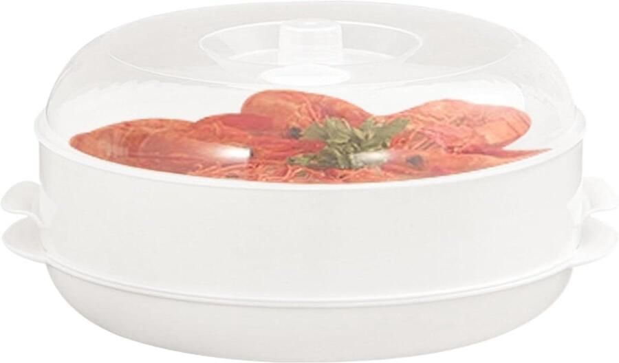 Magnetron Groentestomer Stoompan Kom Maaltijden Stomen Gelijkmatig Koken 22 x 12 cm Wit