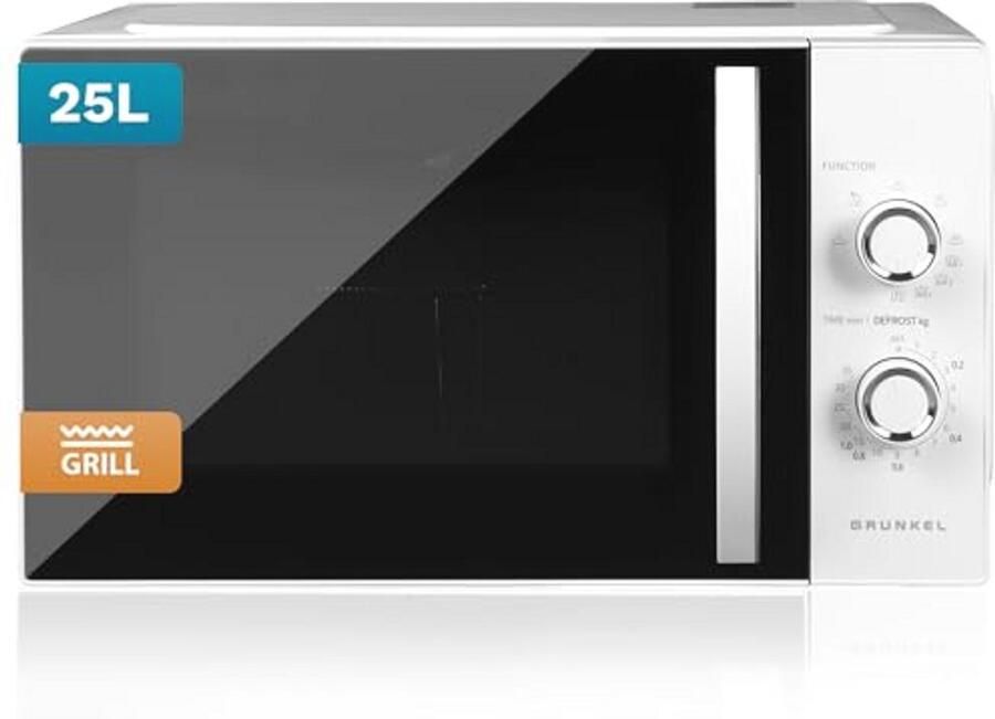 Magnetron met Grill 800W 25 Liter Inhoud 5 standen en Ontdooi Functie
