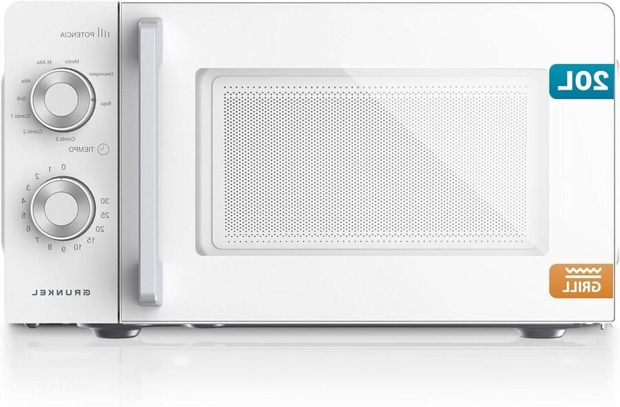 Magnetron met grill Combimagnetron aanrecht Snel maaltijden bereiden Met grillfunctie 20 liter Wit