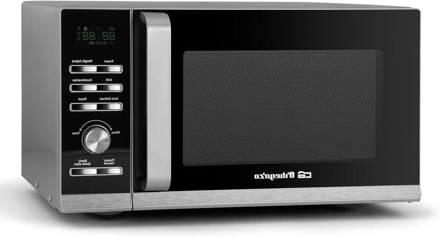 Magnetron met grill Combimagnetron keuken Snel maaltijden bereiden 36 kookmenu's 20 liter inhoud Zilver