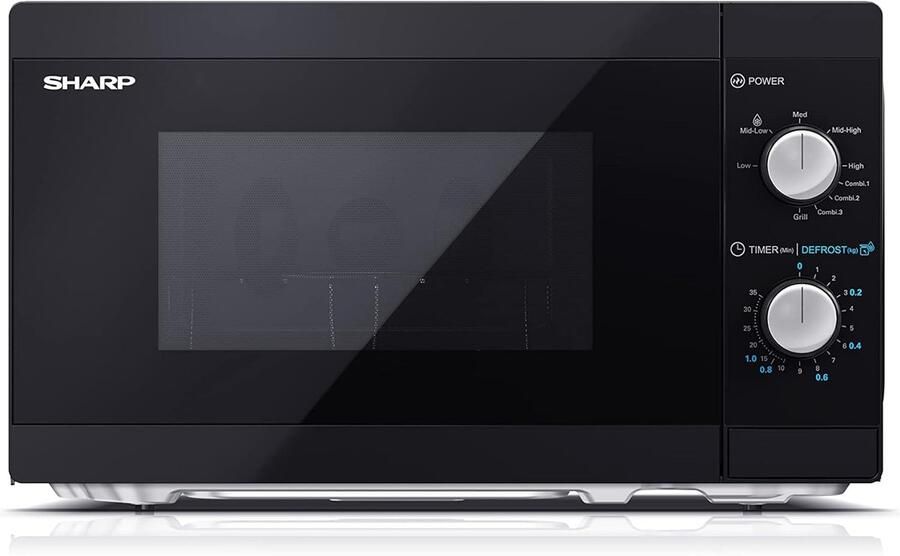 Magnetron met Grill Compacte Oven Snel Maaltijden Bereiden 5 Vermogensstanden 20 Liter Inhoud Zwart