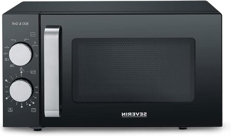 Magnetron met Grill Oven Apparaat Eten Opwarmen Platte Bodem 20 Liter Zwart RVS
