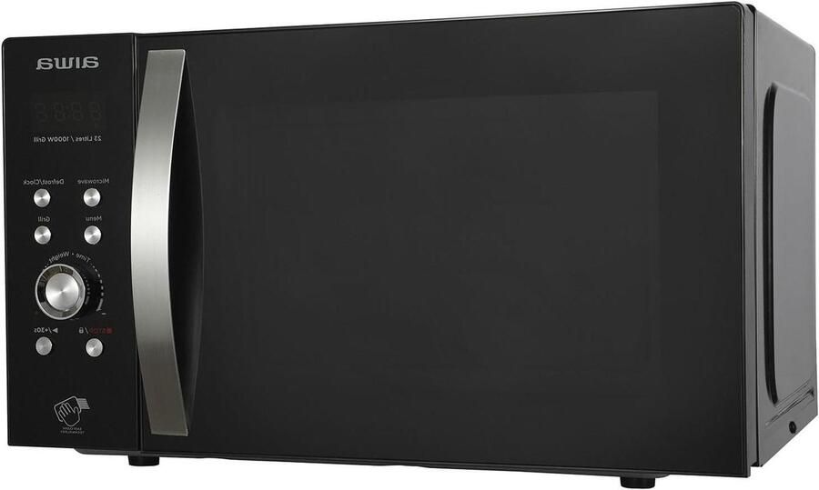 Magnetron met Grill Oven Apparaat Snel Maaltijden Bereiden 5 Vermogensniveaus 23 Liter Inhoud Zwart