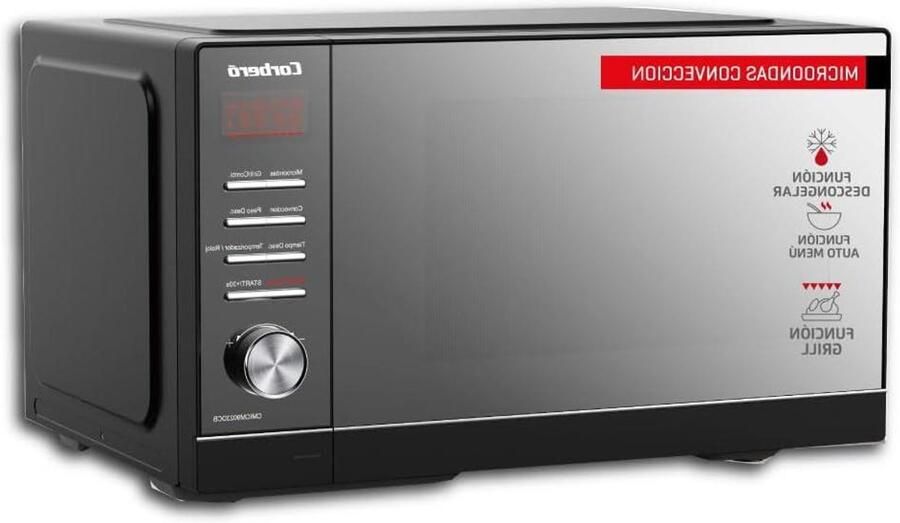 Magnetron met Grill Oven combi Snel maaltijden bereiden Intelligent automatisch menu 23 liter inhoud Zwart RVS