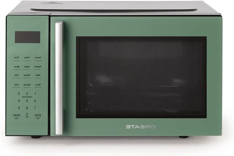 Magnetron met Grill Oven Functie Snel Eten Bereiden 8 Automatische Programma's 23 Liter Inhoud Groen