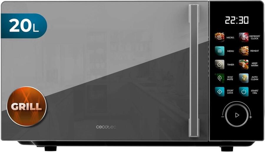 Magnetron met grill Oven Grilloven Snel eten bereiden Touchscreen bediening 20 liter Zwart