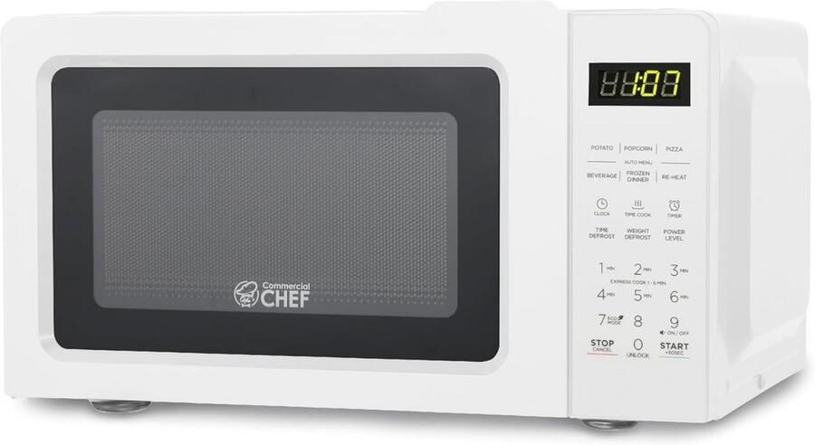 Magnetron met kookplaat Kleine oven Snel maaltijden bereiden Touch bediening 0.7 CU capaciteit Wit