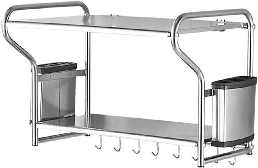 Magnetron Muurbeugel Oven Plank Houder Keuken Opbergen Roestvrij Staal 53-67cm Zilver