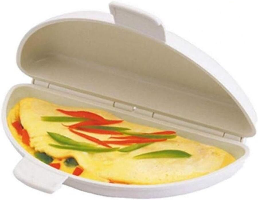 Magnetron Omelet Maker Eier Pan Snel Ontbijt Vaatwasmachinebestendig 21x12x4.5cm Wit