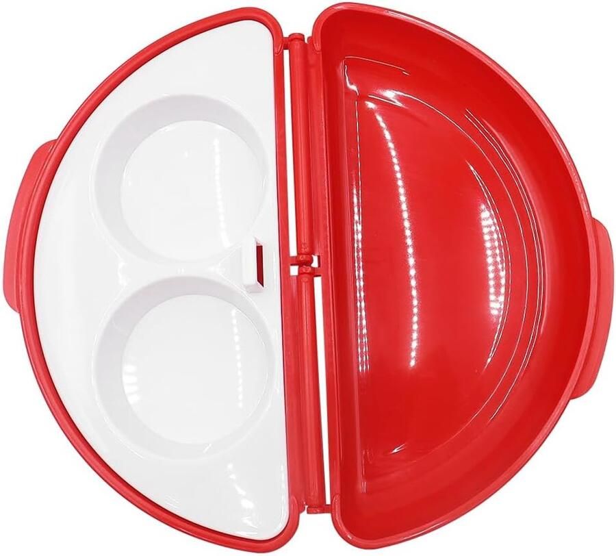 Magnetron-omeletmaker 2-in-1 omelet- en eierkoker geschikt voor omeletten en gepocheerde eieren (rood)