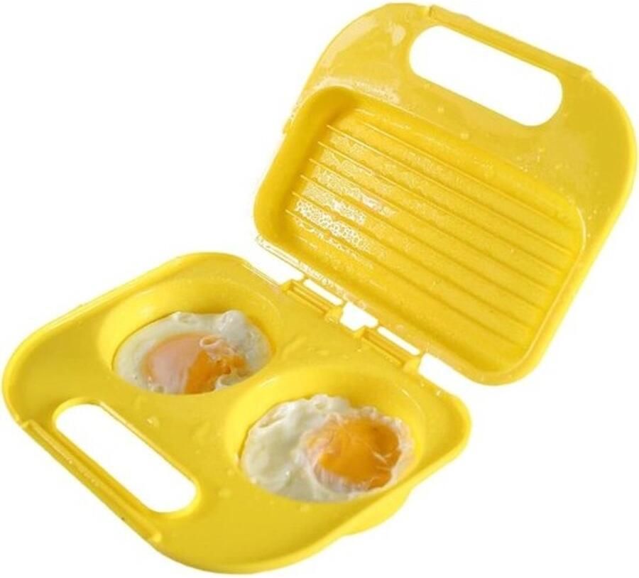 Magnetron Eierkoker Silicone Schaal Snelle Maaltijden Dubbel Ontwerp 19 x 16 x 8 cm Rood