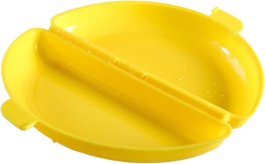 Magnetron Eierkoker Omeletvorm Siliconen Snel Ontbijt Maken Halfronde Vorm 21 x 12 cm Geel