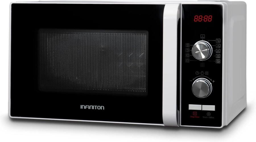 Magnetron Oven Compacte Keuken Hulp Snel Eten Opwarmen Keramische Binnenkant 20 Liter Inhoud Wit