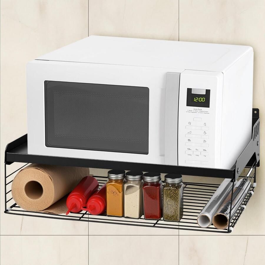 Magnetron Oven Houder 2 Niveaus Metaal Wandmontage met Mand