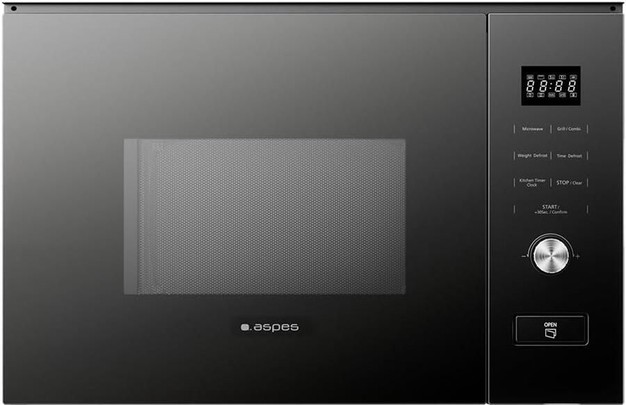 Magnetron Oven Inbouw Magnetron Snel Eten Bereiden Met Grill Functie 20 Liter Zwart Glas