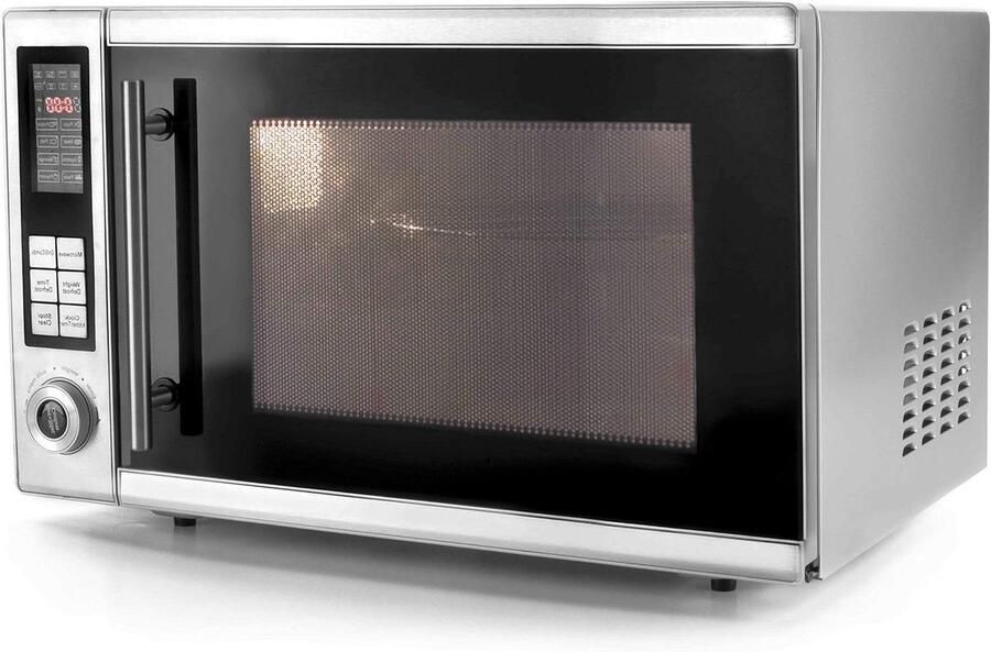 Magnetron Oven Met Grill Snel Koken Grote Capaciteit 30 Liter Zilver