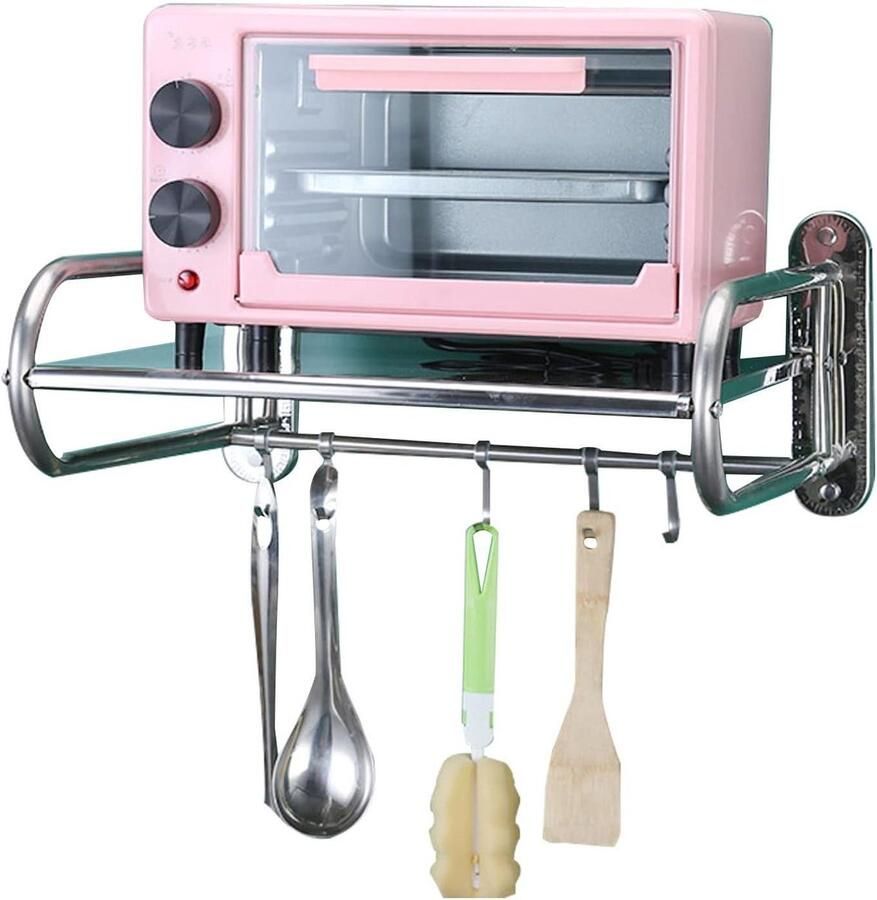 Magnetron Plank Magnetron Houder Oven Keuken Opbergen Roestvrij Staal 36-56 cm Lengte Zilver