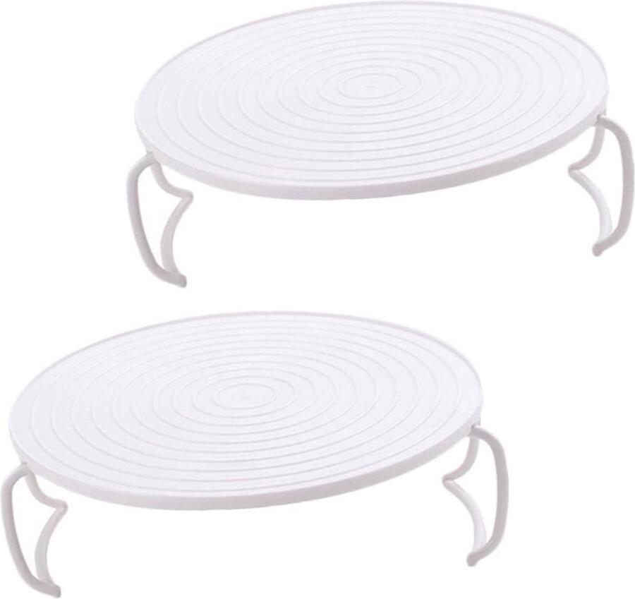 Magnetron Oven Rack Stoomtray Keukenaccessoire Efficiënte Ruimtebenutting Gelaagd Voedselrek 23.5X23.5CM Wit