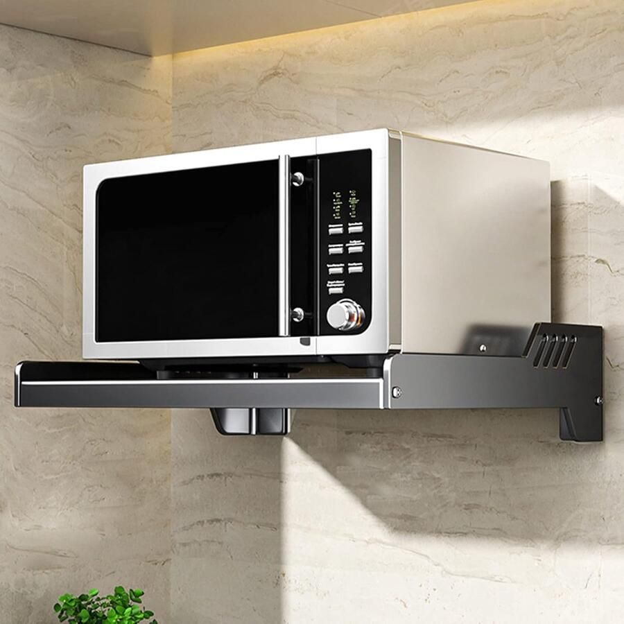 Magnetron Oven Rek Keuken Plank Houder Keuken Opbergen Duurzaam Koolstofstaal 55cm Zwart