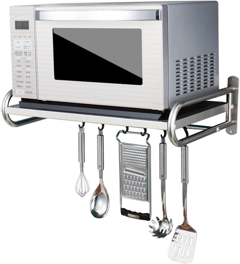 Magnetron Oven Rek Magnetron Plank Keuken Opbergen Roestvrij Staal 58x38cm Zilver