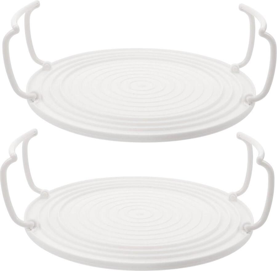 Magnetron Oven Rek Stoomtray Keukenrek Voedsel Verwarmen Duurzaam ABS Materiaal 23.5x23.5CM Wit