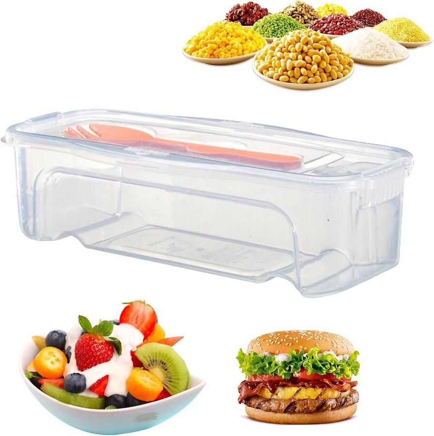 Magnetron Pastakoker Kookdoos Vergiet Snel Pasta Koken Inclusief Bestek 36.9x17.3x9.4cm