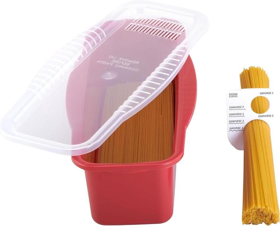 Magnetron Pastakoker Pastamaker Magnetron Snel Pasta Koken Alles-in-één 4 Porties Rood
