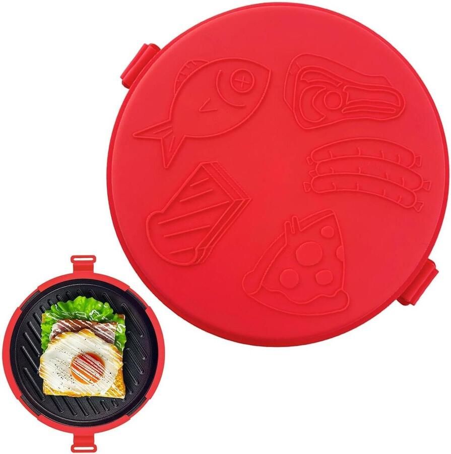 Magnetron Pizzapan Oven Bakplaat Snelle Maaltijden Ronde Siliconen Vorm 27 cm Breed Rood