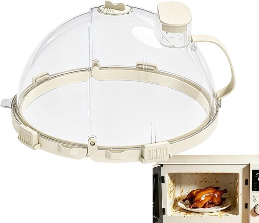 Magnetron Plaat Cover Spatdeksel Oven Voedsel Verwarmen Vouwend Ontwerp 23x17 cm Transparant