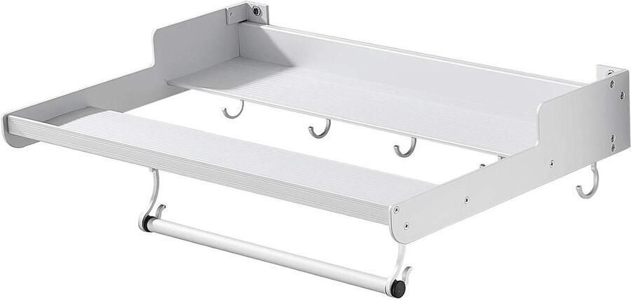 Magnetron Plank Keukenrek Oven Keuken Opbergen Met 5 Haken 55 x 38 cm Wit
