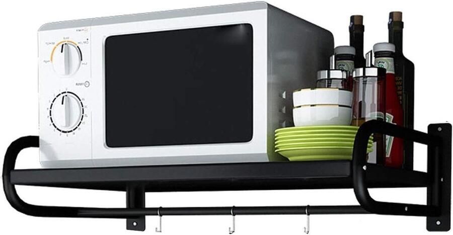 Magnetron Plank Keukenrek Oven Keuken Opbergen Wandmontage Ontwerp 58 CM Zilver