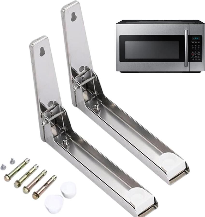 Magnetron Plank Oven Houder Keuken Ruimte Intrekbaar RVS Ontwerp 28 x 10.2 x 5.4 cm Zilver