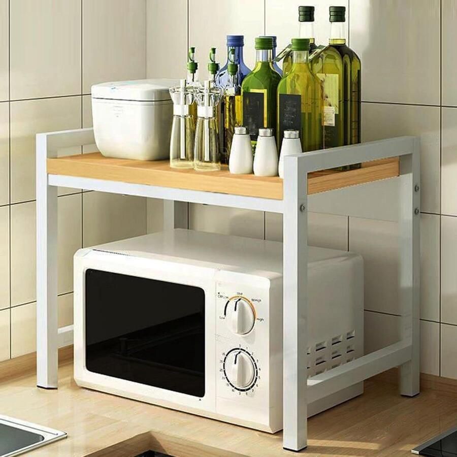 Magnetron plank standaard Keukenrek Ruimte maximaliseren Flexibele configuraties Dubbel of drielaags Kersen