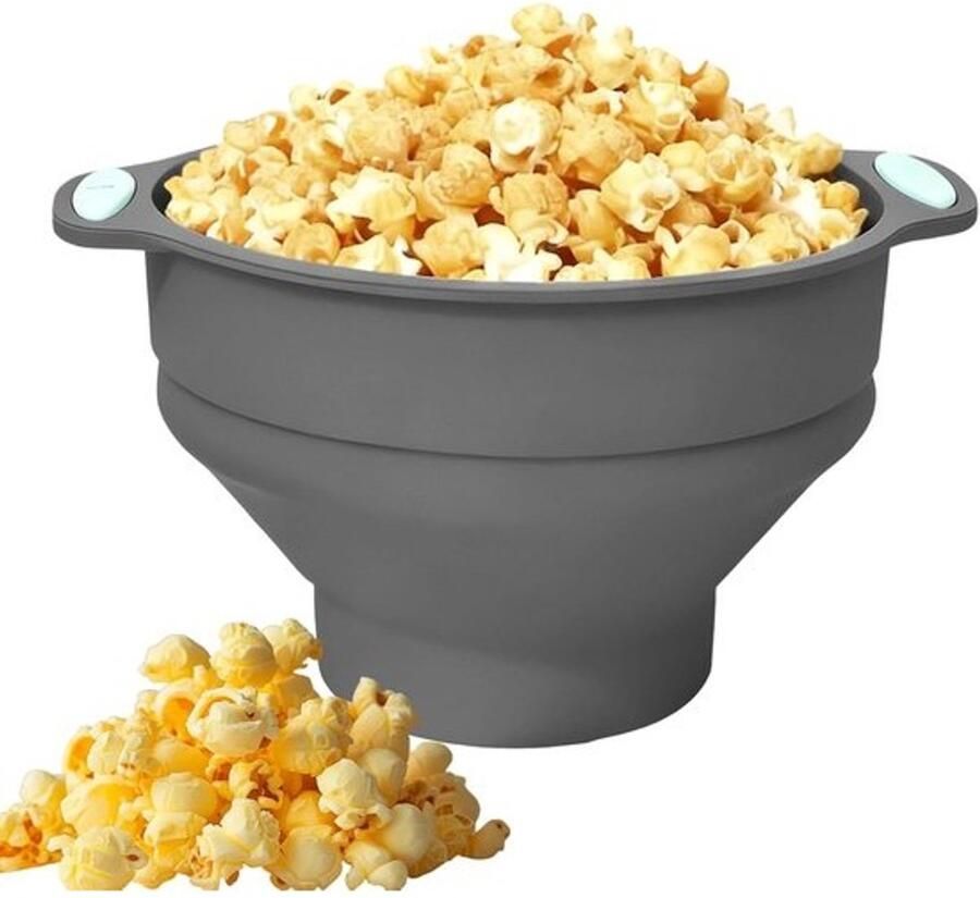 Popcornmaker Kom Magnetron Snackschaal Thuis Filmavonden Opvouwbaar Siliconen Ontwerp 24.8 x 20.6 cm Meerkleurig