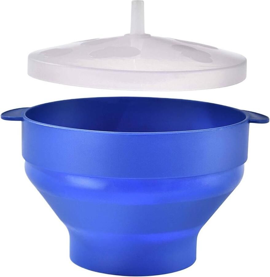 Magnetron Popcorn Kom Popcorn Maker Snacks Maken Opvouwbaar en Draagbaar Compact Formaat Blauw