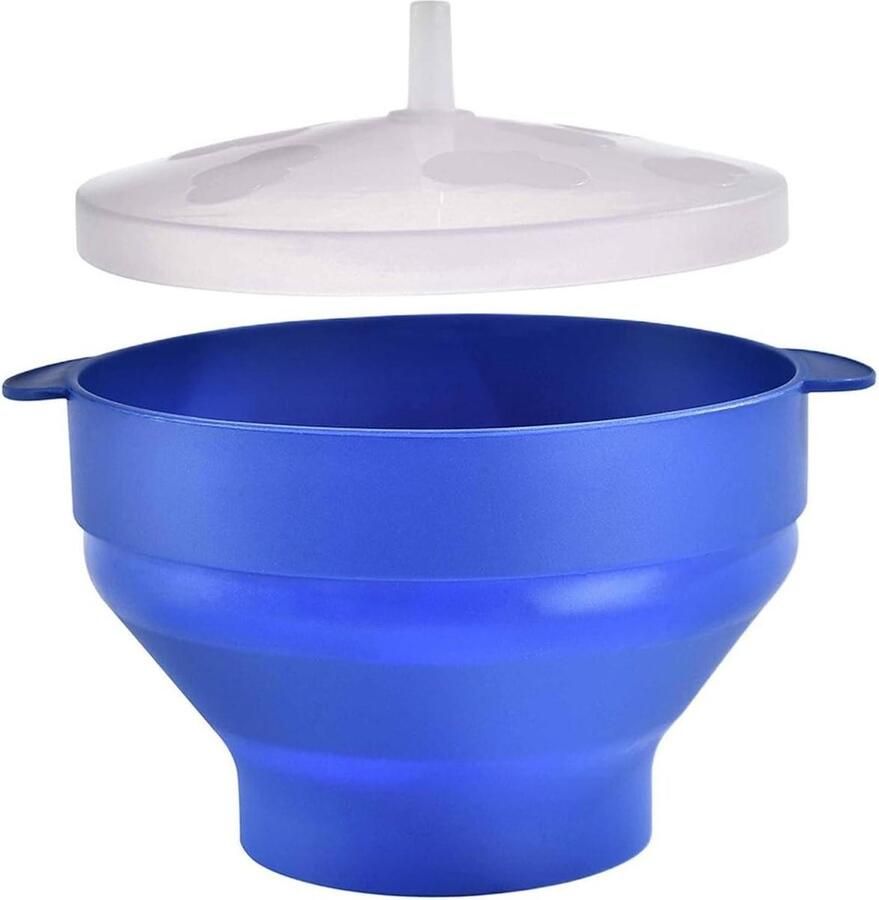 Magnetron Popcorn Kom Popcorn Maker Snelle Snacks Maken Opvouwbaar Ruimtebesparend 15 liter Blauw