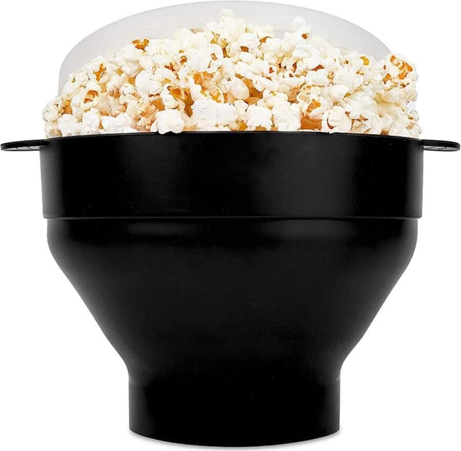 Magnetron Popcorn Maker Inklapbare Siliconen Schaal met Deksel en Handvat