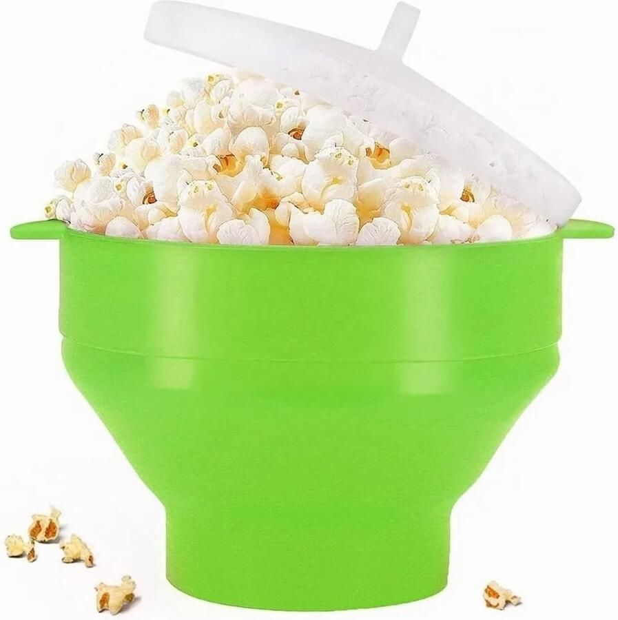 Magnetron Popcorn Maker Popcorn Kom Thuis Snacks Maken Opvouwbaar Ruimtebesparend 109 Oz Capaciteit Groen