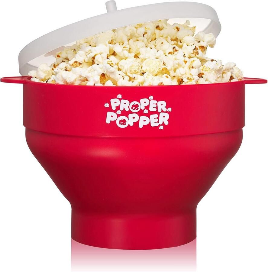 Magnetron Popcorn Popper van Siliconen Opvouwbare Popcornmaker in Rode Kleur