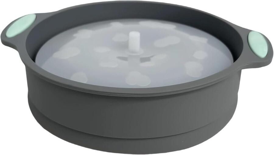 Magnetron Popcornmaker Siliconen Kom Snacks Maken Geoptimaliseerde Warmte 24.8 cm Grijs