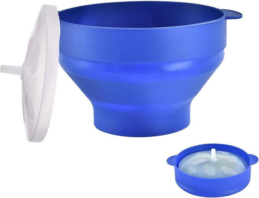 Magnetron Popcornmaker Popcorn Kom Snacks Maken Vouwbaar Ontwerp 12.5 x 8.5 cm Blauw